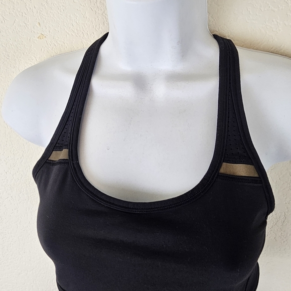 Lululemon Sweaty or Not Bra Black Mesh Lattice Back Size 8 - Picture 5 of 11